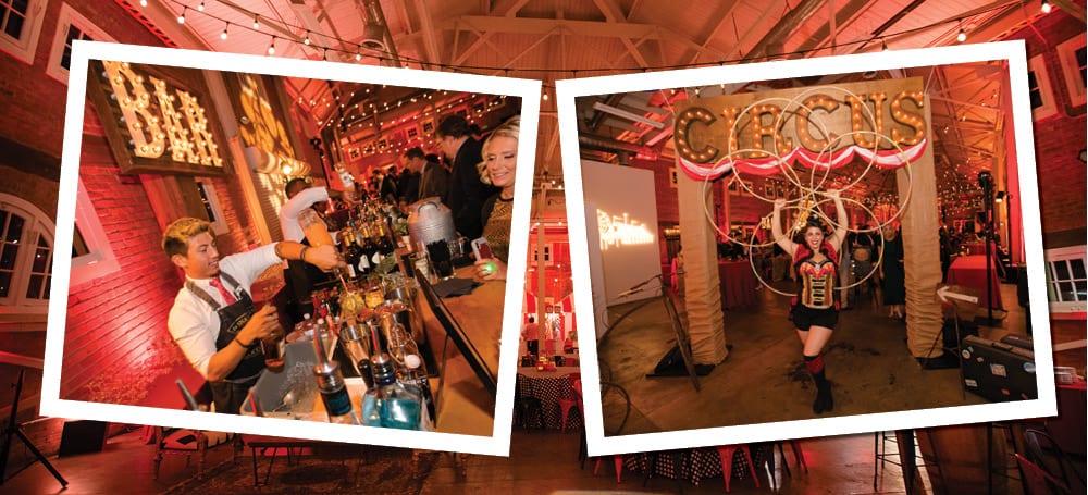 circus theme holiday party - cater events and parties | snake oil cocktail co