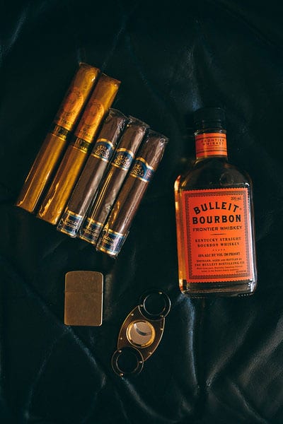 groomsmen gift bourbon and cigars - cater weddings and events | snake oil cocktail co.